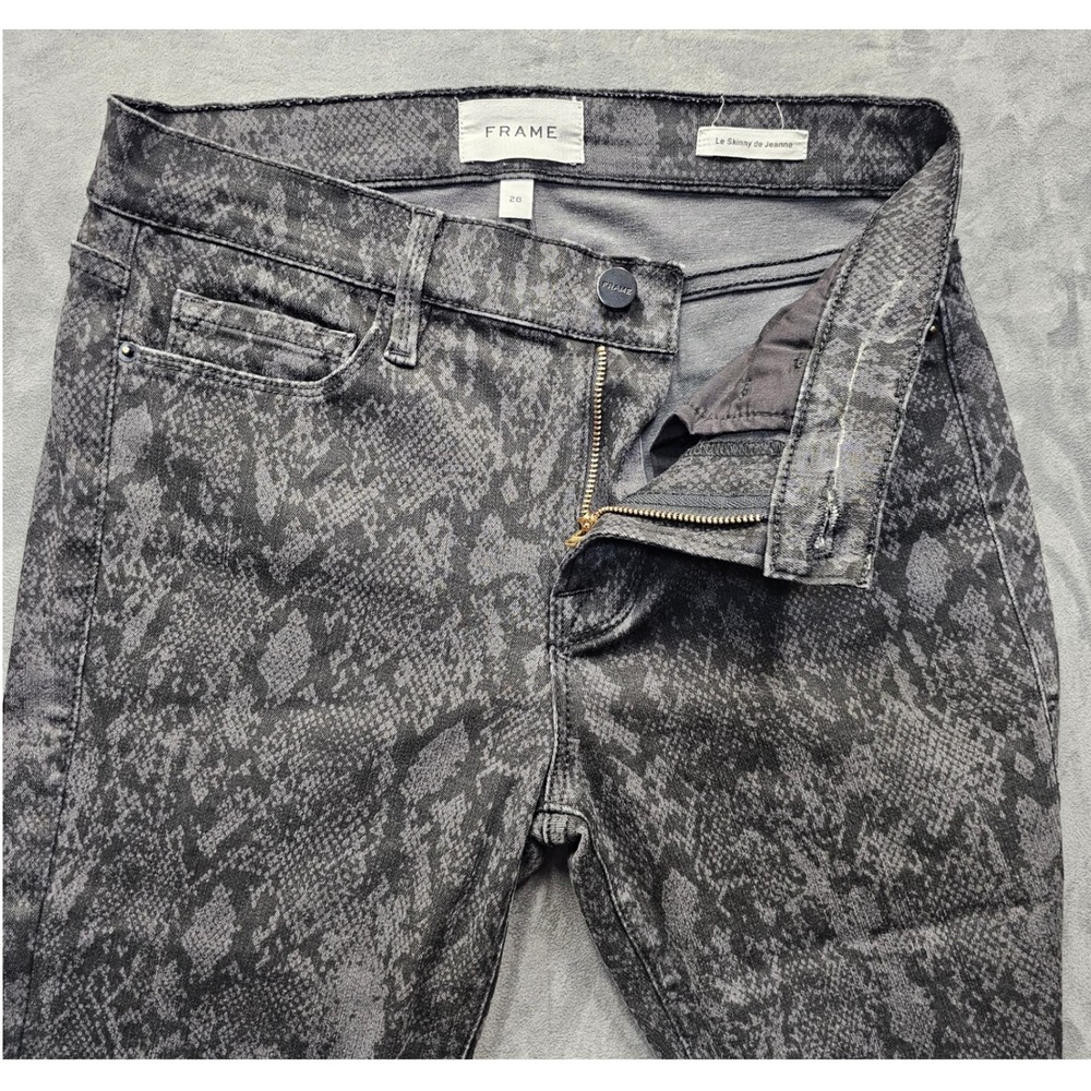 FRAME Le Skinny de Jeanne Tonal Python Grey Snakeskin Jeans Size 28 LSJTP208P